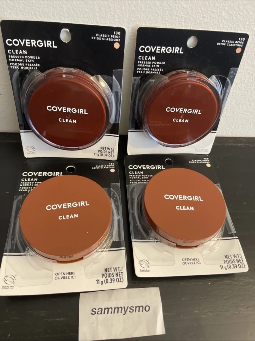 Covergirl Clean Pressed Powder 130 Classic Beige, Original Talc x4